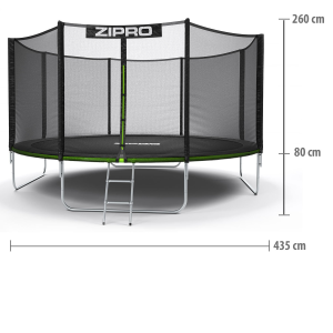 Trambulina Zipro Jump Pro, cu plasa de protectie exterioara, 435 cm